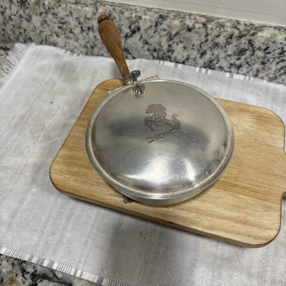 Sheffield Butler Crumb Catcher - Vintage - Wooden Handle